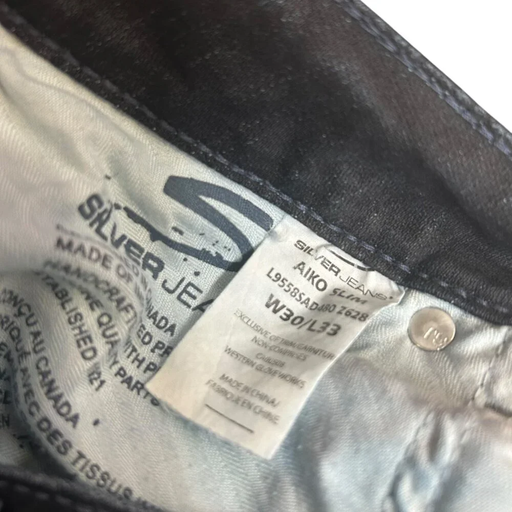 Silver Jeans Co. Aiko Slim Straight Low Rise Jeans - Size 30 - Picture 7 of 8